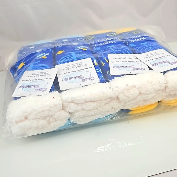 8 pairs Hanukkah Sherpa Lined Slipper Socks - Picture 4 of 7